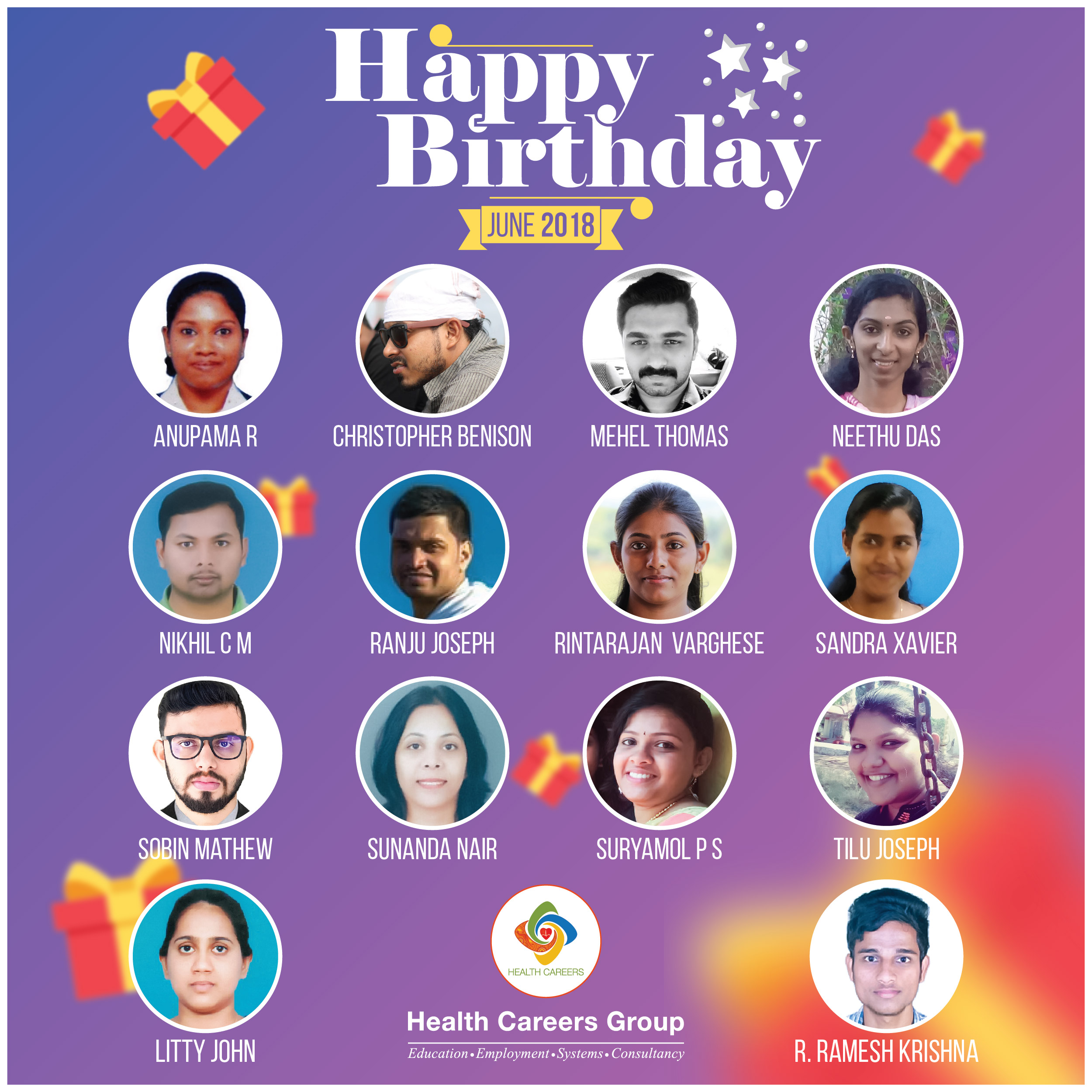 Employees Celebrating Birthday in the Month of June 20182500 x 2500